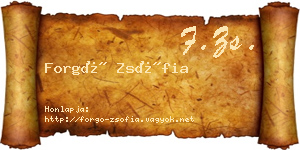 Forgó Zsófia névjegykártya